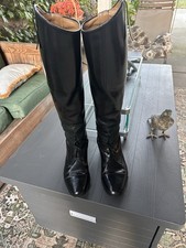 Dressage Tall Riding Boots Konigs Favoritblack Leather New Condition Lace Sz7