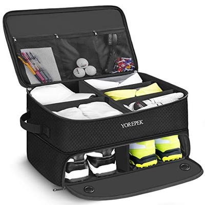 2 Layer Golf Trunk Organizer, Golf Gifts for Men with Separate Large-Black