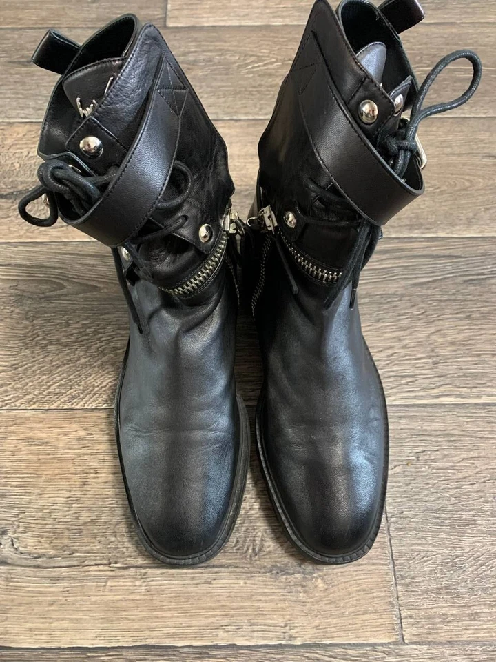 Giuseppe Zanotti Combat Reversible Cuero Mujer Botas Hechas en Italia Talla 41 Foto 2 de 4