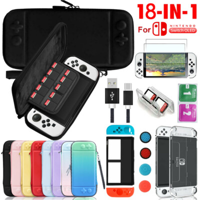 Für Nintendo Switch OLED Schutzhülle EVA Tasche+Displayschutz+Daumen Kappe+Case