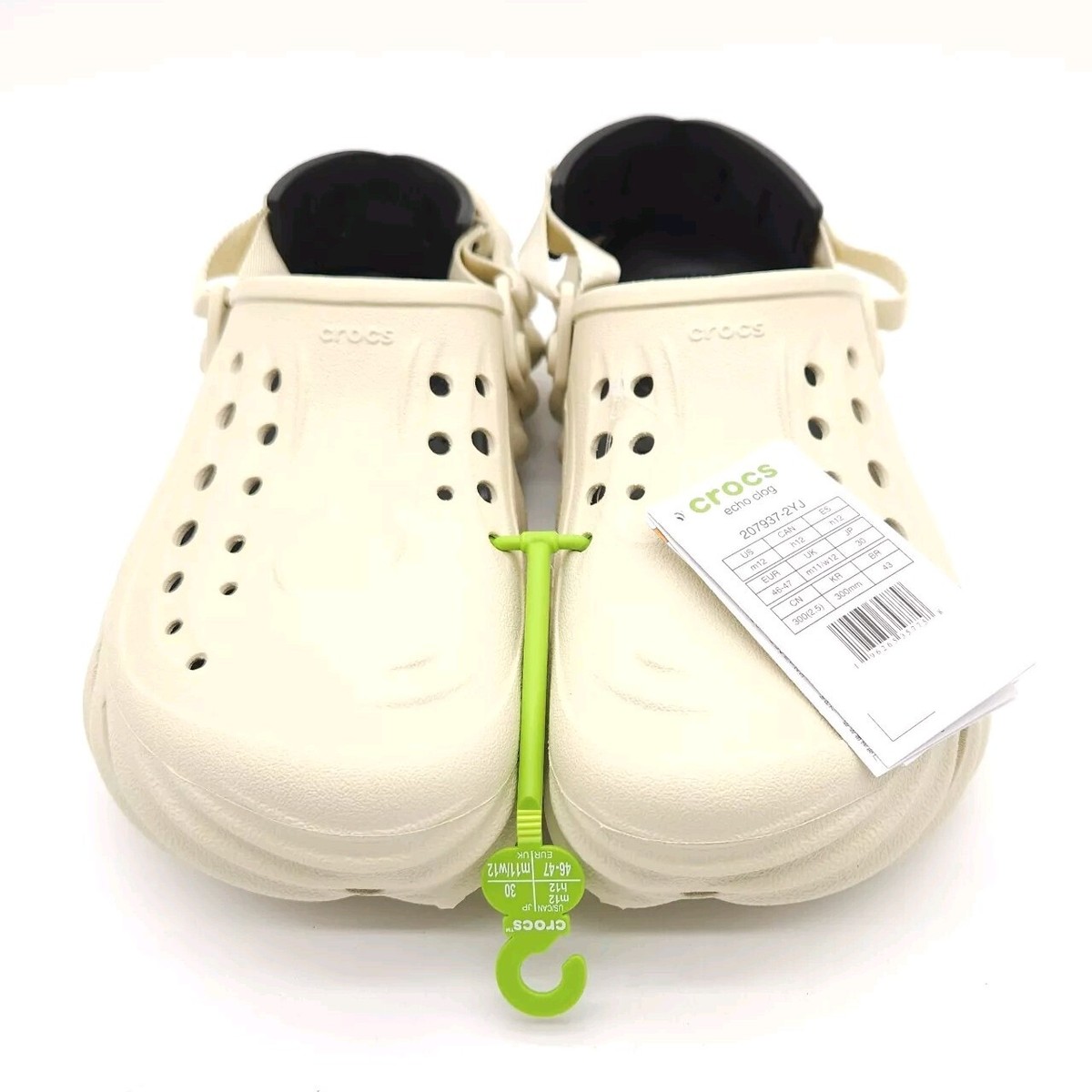 Crocs Echo Clog (Mens Size 12) Slip On Shoes Sandals Bone Black New‎ In Package Shop Crocs Echo Clogs In Bone/black - Fast Shipping & Easy  main image 3