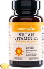NatureWise Vegan Vitamin D3 5000IU (125 Mcg), Non-Gmo, Gluten-Free, 60 Softgels