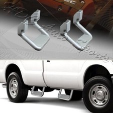 2 X Universal Truck Silver Texture Coated Die-cast Aluminum Trunk Side Step Bar
