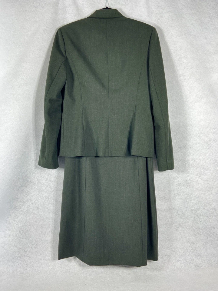 Винтажный Ann Taylor 2PC юбка костюм женщин 8 зеленый блейзер кнопка длинная юбка - Изображение 2 из 4