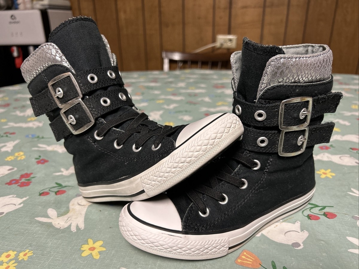 black converse all star suede high top tall with straps and black converse all star suede high top tall with straps and