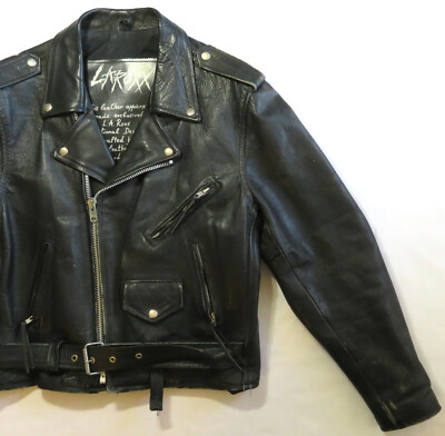 LA Roxx Vintage Leather Jacket Motorcycle Moto Glam Rocker Celtic