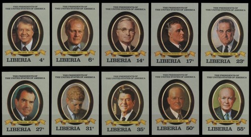 Liberia 1982 - Mi-Nr. 1252-1261 B ** - MNH - ungez. / imp. - Präsidenten der USA - 第 1/1 張圖片