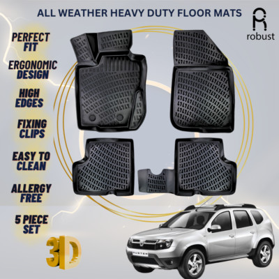 Floor Mats Liners For Dacia Duster 2010-2017 4x4 All Weather Heavy Duty Car Rugs