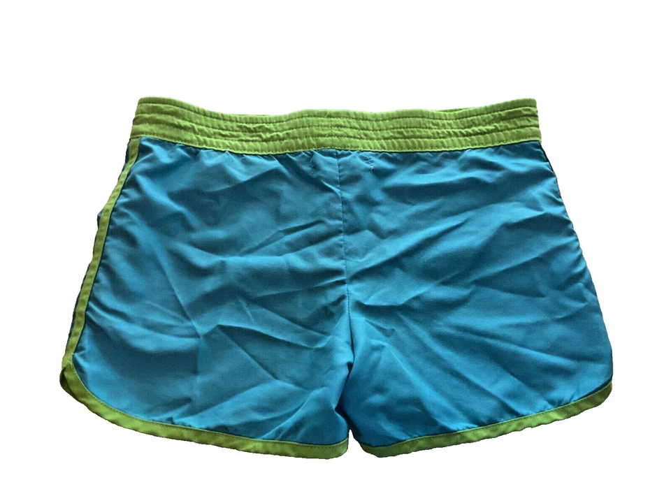 Pantalón Corto Ocean Pacific OP Azul con Borde Verde Niñas Talla 6 6X PullOn Active Gimnasio Correr Foto 4 de 4
