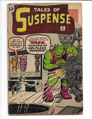 TALES OF SUSPENSE 37 - G/VG 3.0 - ''HAGG, HUNTER OF THE HELPLESS HUMANS!'' (1963)