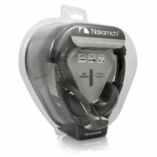 New Nakamichi Stainless Adjustable Amplified Headphones w/ Mic Remote Priority U