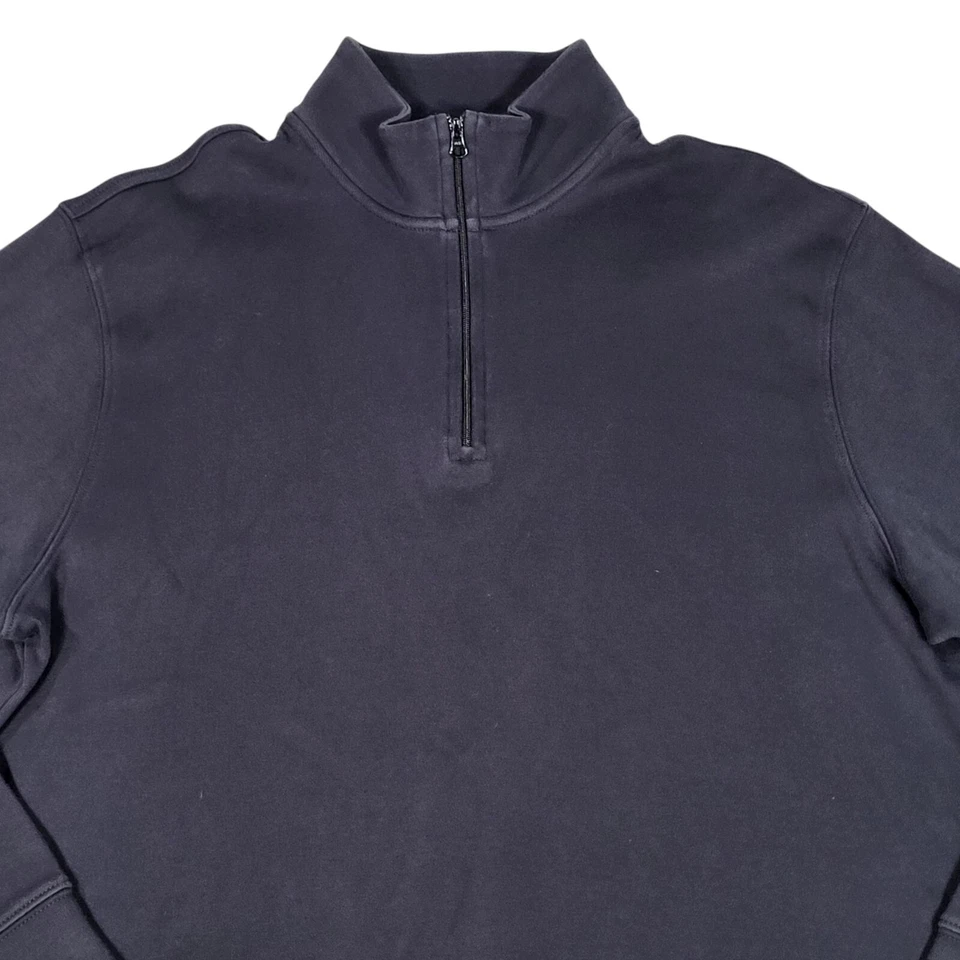 Sudadera Vineyard Vines Para Hombre Grande 1/4 Cremallera Negra Pullover Peso Medio Pima Foto 2 de 4