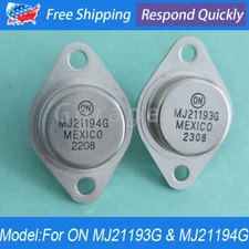 1 Pair For ON MJ21193G & MJ21194G Output PNP NPN TO-3 Silicon Power Transistors