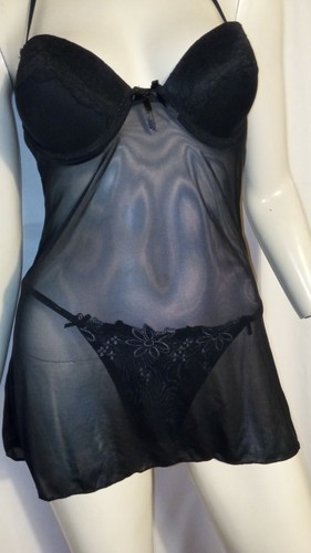 Sexy haut noir en voile totalement transparent taille M neuf - Vêtements