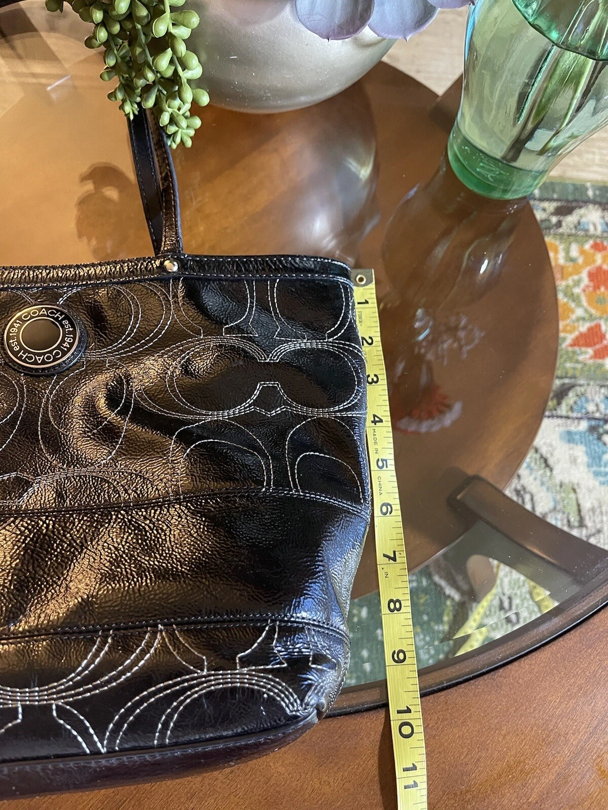 BORSA BREVETTATA COACH F19198 FIRMA CUCITA NERA Stile Classico