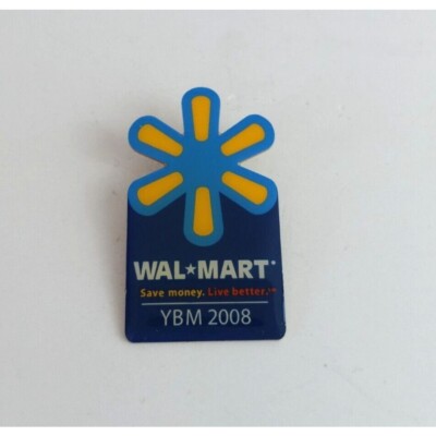 Wal-Mart Save Money. Live Better. YBM 2008 Logo Employee Lapel Hat Pin