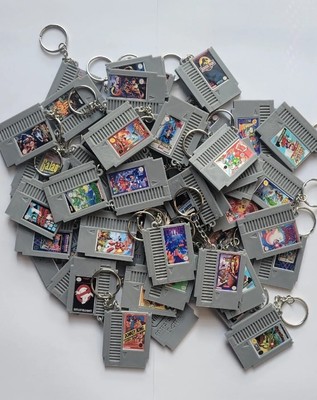 NES Nintendo Entertainment System 3d Printed Game Cartridge Keychains Bag Charms
