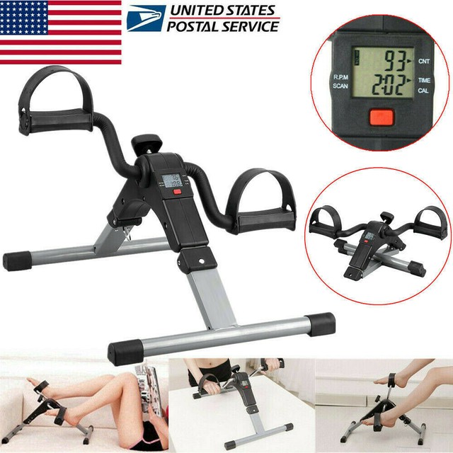 Foldable Under Desk Stationary Exercise Bike Arm Leg Foot Pedal