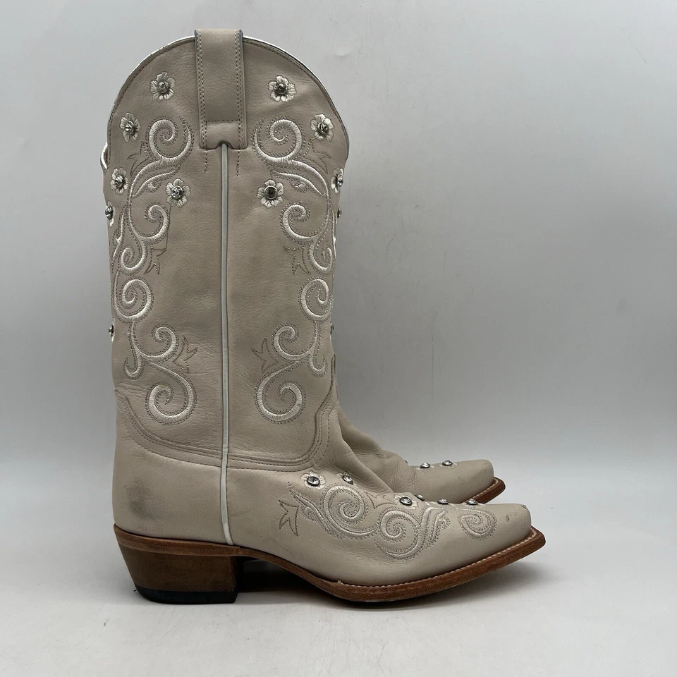 Botas occidentales Shyanne para mujer marrón con tachuelas Victoria Hueso bordadas talla 6,5 M Foto 2 de 4