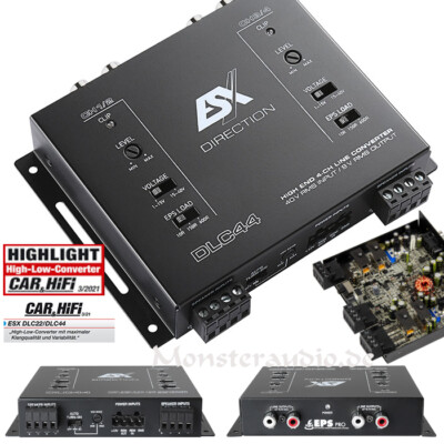 ESX DLC44 4-Kanal High-Low-Level Converter Adapter bis 400 Watt für Audi BMW VW