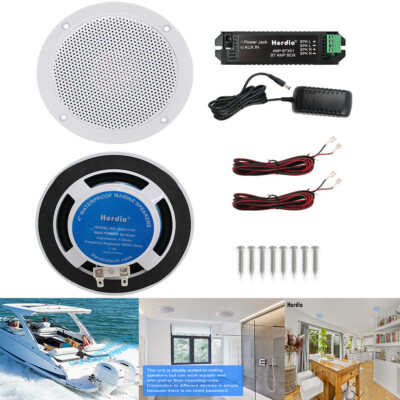 Herdio 2x4'' Bluetooth Deckenlautsprecher wasserdichte Montage Einbaulautsprecher
