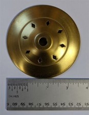 3.5" Round Solid Brass Stained Glass Lamp Vase Cap - VENTED