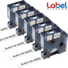 5PK For Dymo D1 Black on White S0720530 Label Tape Cassette 45013 1/2" 12mm 160
