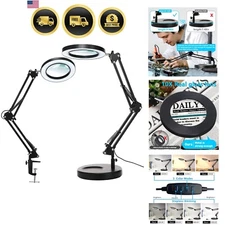 Magnifying Glass With Light and Stand 10X LED Desk Lamp Reading Crafts Hobbies