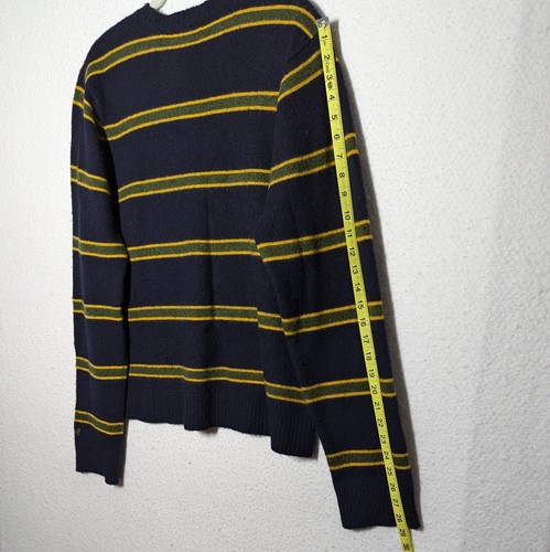 Abercrombie & Fitch Sweater Men Size XL Navy Stripe Wool Blend Crew Pullover - Picture 3 of 8