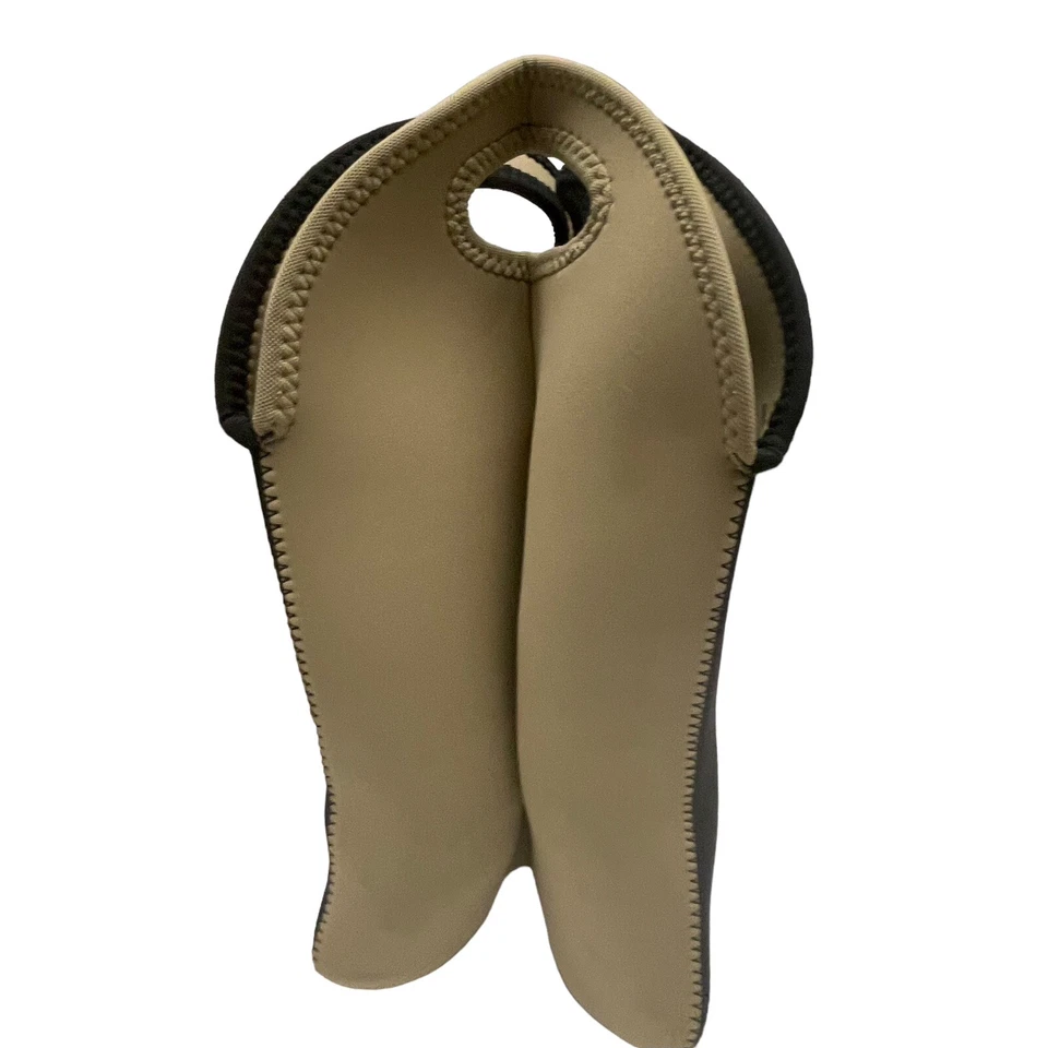 Bolso de Mano CONSTRUIDO NY Neopreno 3 Botella de Vino/Agua Aislado Negro y Tostado Foto 3 de 4