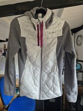 Decathlon Lightweight Hooded Zip Jacket Size M In Light & Dark Grey With Pink
