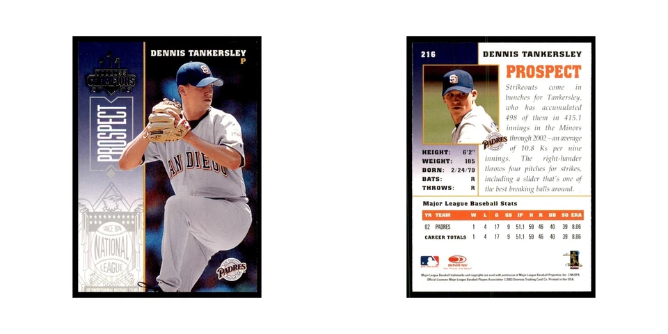 2003 Donruss Champions Dennis Tankersley Baseball Cards #216 - Image 3 of 3