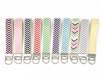 Mehrfarbiger Stoff mit Gurtband Armband Schlüsselanhänger mit Schlüsselanhänger Schlüsselanhängsel