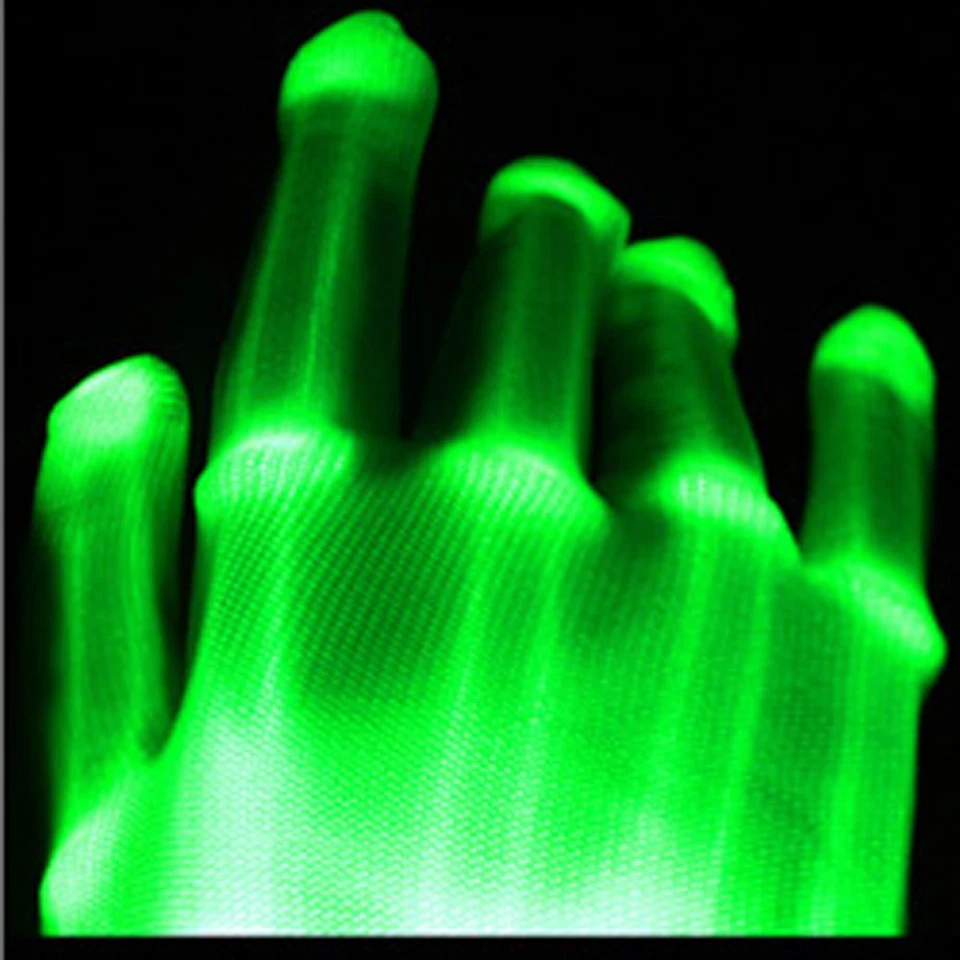 Guantes LED HALLOWEEN Iluminar Dedos VERDE LED Disfraz Guantes Rave Baile Fiesta Foto 3 de 4