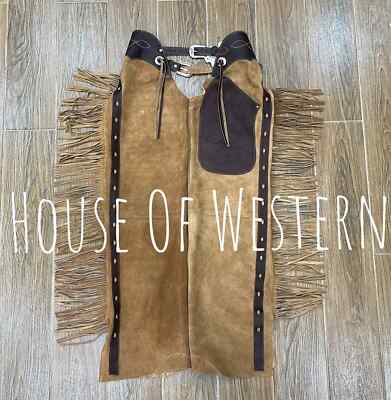 Men Western Cowboy Suede Leather Chap Riding Pant Leather Chap Mountain Chap