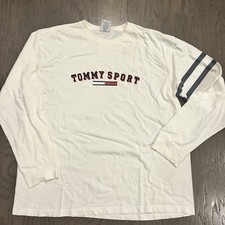 Rare Vintage Tommy Hilfiger Tommy Sport Spellout Flag Long Sleeve XL Preppy