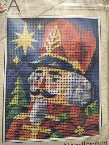 Collection D Art Printed needlepoint tapestry  kit With Floss  Needle 20x25 Cm