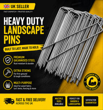 Heavy Duty Galvanised Steel Garden Pegs Tent Pegs Metal Ground Stakes Camping