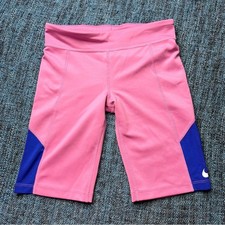 Nike Girl's Dri-Fit Compression Biker Shorts in Pink Blue Youth Girl's Medium
