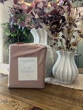 King 400 Thread Count Percale Sheet Set Light Adobe Clay - Casaluna NEW