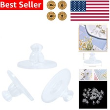 Silicone Earring Backs, 100 Clear Rubber Stoppers, Secure Earring Holder