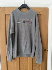 Tommy Hilfiger Grey Knit Jumper Logo Crew Neck Men  s L