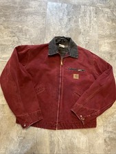 Vintage Carhartt J97 CRI Crimson Red Detroit Jacket SZ L RARE / FIND USA Made