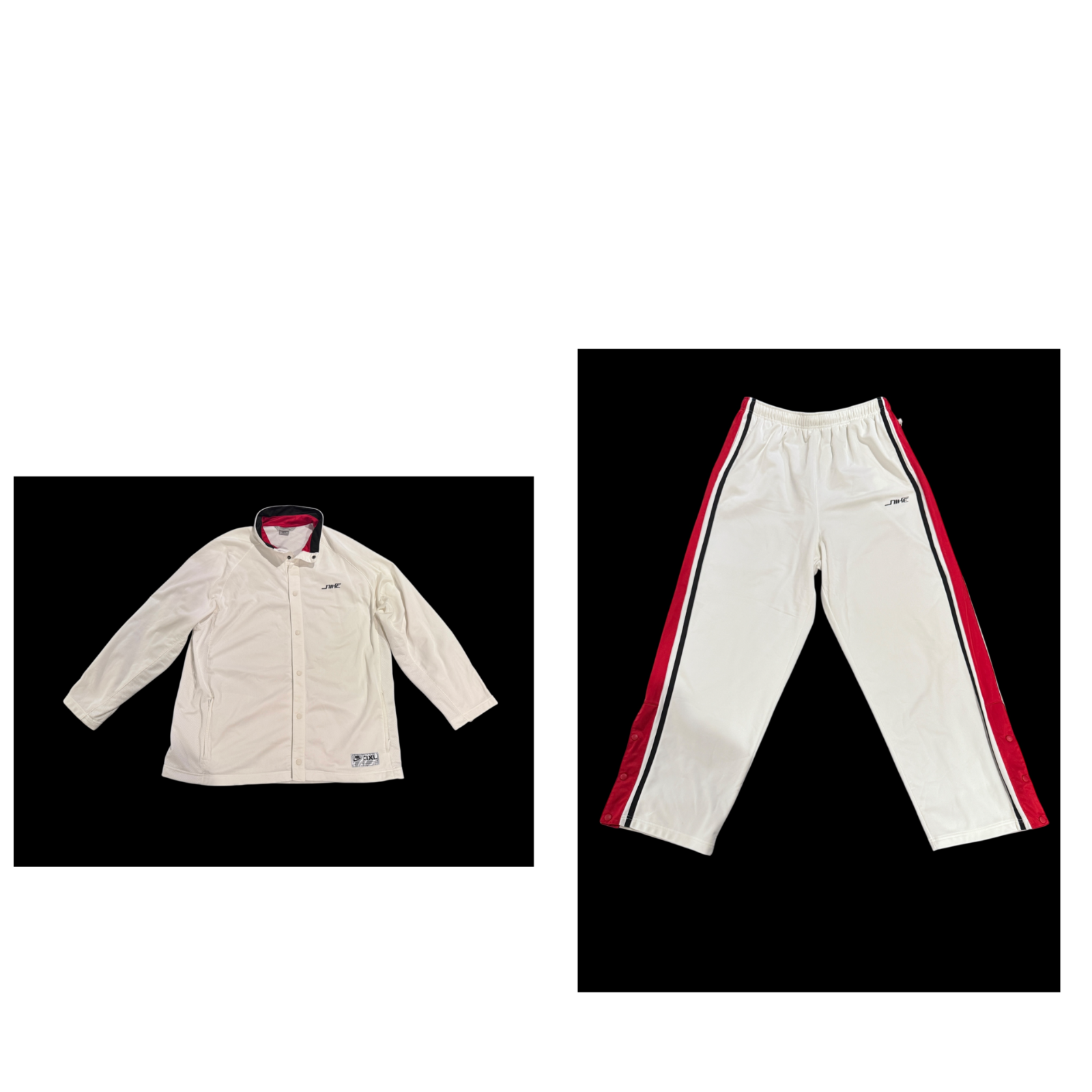 SACAI X NIKE Set giacca e pantaloni Nike uomo bottoni a pressione bianchi edizione limitata uomo taglia 3XL