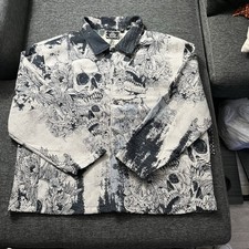 Rebel Vengeance Jacket Mens XXL Skull Floral Pattern Button Up Streetwear