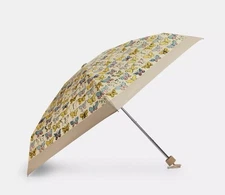 NWT Coach UV Protection Mini Umbrella In Butterfly Print Biscotti Multi CAQ26