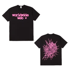 New Apparel Sp5der Worldwide Web T-Shirt, Streetwear Graphic Tee Hip Hop Style