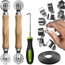 Screen Repair kit, Screen Roller Tool, Steel/Nylon Roller with Bear 10pcs Scr...