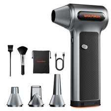 Wolfbox Mf200 Electric Air Duster Removable Battery 4 Nozzles Cordless 3-Speed
