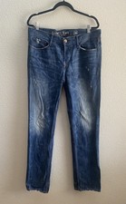 Earnest Sewn Limited Edition Fulton Straight Jeans 34 X 35 Distressed 71210